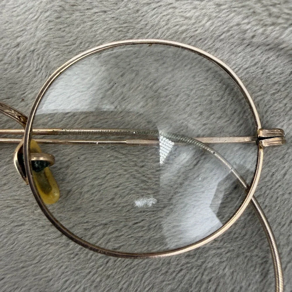 Vintage Estate Wire Frame Glasses Gold 1/10 12K GF Round Engraved
